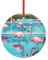 Flamingo und Schwimmbad Metall Flamingo und Schwimmbad Sublimation Weihnachtsschmuck, Weihnachtsschmuck für Weihnachtsbaumschmuck, Anhänger mit Band, verschiedene Größen (klein, groß)