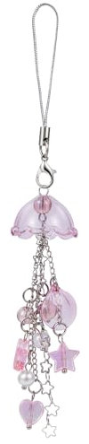 BEEFLYING Jellyfish Phone Charms Aesthetic Y2K Cute Charm Straps Cell Phone Pendants Accessories with Star Heart for Bag Keychain Camera Wallet Decor, Pink