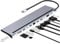 USB C Laptop Docking Station, 12 in 1 Type C Hub Multiport Adapter Dongle with Monitors, Dual HDMI, VGA, PD, Ethernet, SD/TF, USB C/A Ports, Mic/Audio, Dual Memory Card Slots
