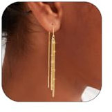 Aidenn Ohrringe Gold Hängend für Damen Goldene Lange Ohrringe Hängend mit Cubic Zirkonia Quasten Hängende Ohrringe 14K Gold Hypoallergen Statement Schmuck