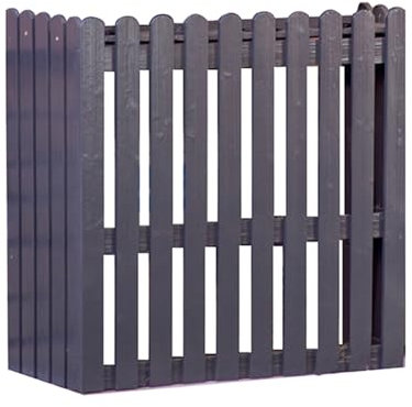 SJJALAKAJA Wooden Air Conditioner Rack Outdoor Air Conditioner Cover Balcony Grill Shelf Removable Vertical Panels Easy to Install for Garden Decoration(Grey,85x36x84cm)
