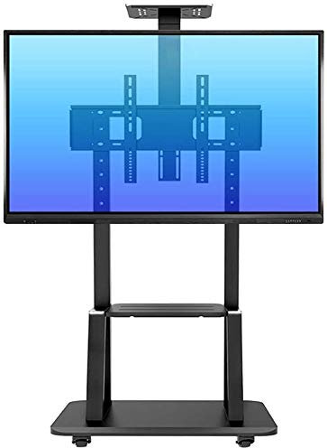 SaryEdge Universal TV Stand Tv Floor Stand Adjustable Mobile TV Floor Stand with 2-Layer Tray Universal Standing for 55-75IN TV Cart (Red-185cm