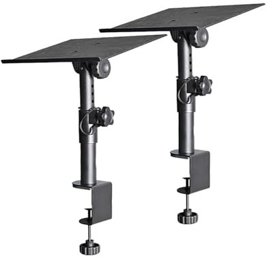 UZAMIRLEX Speaker Stand, Metal Desktop 1 Pair,Stage Desktop with Safety Pin Clamp