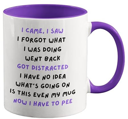 Cheeky Chops I Came I Saw I Forgot Mug - Birthday Christmas Funny Gift Present Novelty for Mum Dad Friend Sister Brother Grandparents for Him Her Secret Santa Funny Quotes Coffee Mug (Purple)