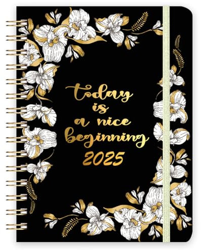 UZSUZZ Terminplaner 2025, Kalender 2025 Buchkalender, Wochenplaner 2025 mit Innentasche, Planer 2025, Kalender A5, Terminkalender Buch 2025 - Doppeldrahtbindung, 2025 Tagebuch, 12-Monate-Terminplaner