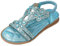 Generisch Sandali con glitter da donna, estivi, con strass, eleganti scarpe piatte, Sandali B3 Azzurro, 43 EU Larga