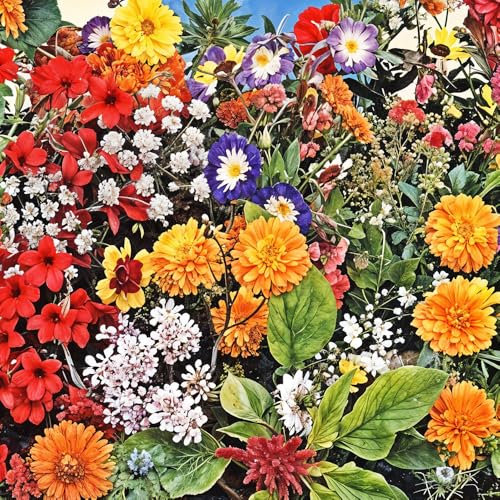 Bedding Flowers Mixed Seeds – Quick & Easy to Sow – Creates a Mass of Colour – Must Have for Beds & Borders – for Your Beautiful Garden