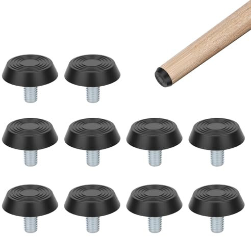 Adjustable Furniture Feet M8x15x30 mm, 10pcs Levelling Feet For Table Desk Cabinet Glide Rubber Furniture Levelers Anti-Scratch Floor Protector Reducing Noise Foot Screw For Chair Cupboard Leg