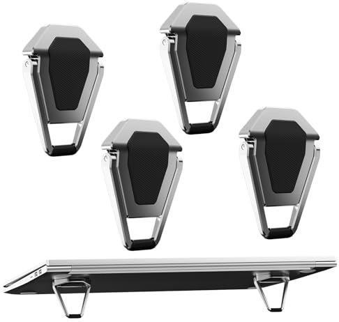HYDOOD 2Pack Portable Laptop Stand, Mini Aluminum Keyboard Riser,Foldable Cooling Pad,Ergonomic Adjustable Laptop Stand Holder for 11.6-17 Inch Laptops for MacB00k Air/Pro,Silver(4PCS)