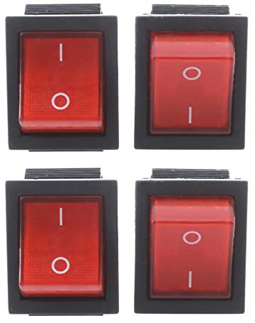 Blmirror 4 Pezzi 16A / 250VAC 20A / 125 V Ca Spia 4 Pin ON/OFF Interruttore A Bilanciere DPST
