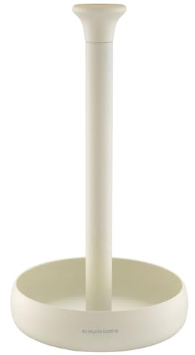 simpletome Küchenrollenhalter Stehend Einhändige Bedienung Aufgerollt Halten Gewichtete Basis (Matt Creme)