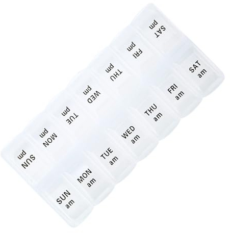 Tragbare Medizin Box – 7-Tage-Pillenbox 2, Times Daily AM PM, wöchentlicher Pillen-Organizer, Reise-Medikamentenhalter, abnehmbare Tabletten | Organizer