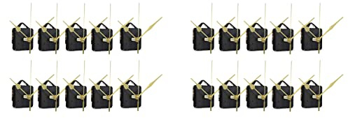 Dytabepl 20 Set Lautlos Quarz Uhrwerk Uhrwerk Set für DIY Wanduhren, Geräuschloses Uhrwerk, Wanduhr-Mechanismus Teile Inklusive Uhrzeiger, DIY Clock Reparatur Werkzeuge Kit