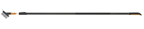 Fiskars OneClick Fugenbürste & Stiel L | Einfach zusammensteckbar, 2in1-Aufsatz mit Schaber und Bürste, Chemiefreie Fugenreinigung, Stiellänge: 161 cm, 1080719