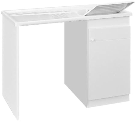 nextradeitalia 1 PZ MOBILE LAVATOIO + COPRILAVATRICE VASCA IN RESINA 60 x 107 x H.90 cm Vasca a Dx Mod.FERX.DIAERN-XNA-DX