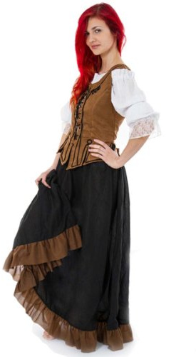 Maylynn 12234 Damen-Kostüm, Mittelalter-Stil, Magd/Bäuerin, 3-teilig