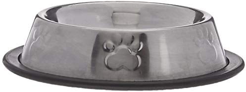 Paws 'n' Claws Stainless Steel Non Slip/Skid Small Pet Dog Cat Bowl Feeder Dish