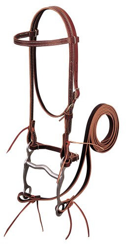Weaver Leather Latigo Stirnriemen aus Leder mit einzelner Wangenschnalle, Burgunderrot, Pferd