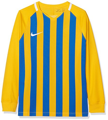 Nike Kinder Striped Division III Langarm Trikot, Mehrfarbig (University Gold/Royal Blue/White), M