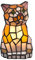 Birendy Lampe im Tiffany Style Tiff101 Figurenlampe Katze Dekorationslampe, Tiffany Style, Glaslampe, Leuchte,Tischlampe,