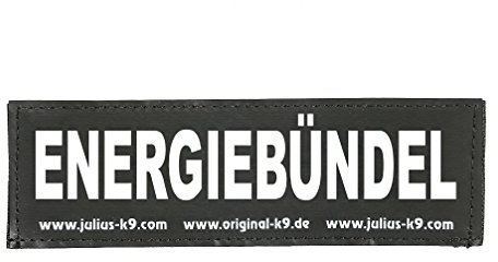 JULIUS K-9 Klettaufschrift, ENERGIEBÜNDEL, klein, Schwarz