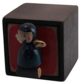 Freak Scene® Holzbox quadratisch mit Figur ° Holzschublade ° Modell: Engel auf Baumstamm 3