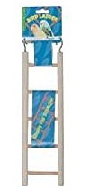 Happy Pet Wooden Bird Ladder 5 Step Durable Hanging Swinging Climbing Perch Fun Interactive Exercise Playing Cage Accessory for Parrots Cockatiels
