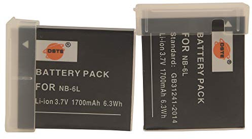 DSTE® 2x NB-6L Rechargerable Li-ion Battery for Canon PowerShot SX170 IS, SX240 HS, SX260 HS, SX270 HS, SX280 HS, SX500 IS, SX510 HS, SX600 HS, D10, D20, ELPH 500 HS, S90, S95, S120, SD770 IS, SD980 IS, SD1200 IS, SD1300 IS, SD3500 IS, SD4000 IS,IXY 110 IS,IXY 25 IS, IXUS 85 IS, IXUS 95 IS, IXUS 105 IS, IXUS 200 IS, IXUS 210 IS Camera as NB6L CB-2LY