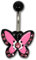 Pain-is-Art Bauchnabelpiercing PINK Butterfly aus Chirurgenstahl Navel Piercing mit rosa Kristallen