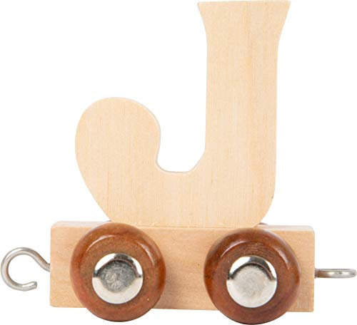 Buchstabenzug | Wunschname zusammenstellen | Holzeisenbahn | EbyReo® Namenszug aus Holz | personalisierbar | auch als Geschenk Set (Buchstabenzug J)