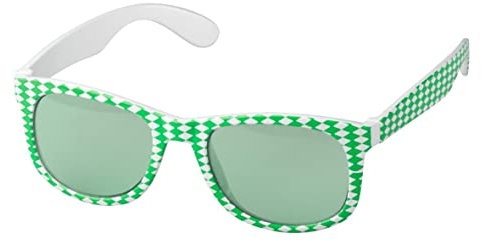 elasto form Spaßbrillen Bavaria Retrobrille Faschingbrille Unisex Rauten-Design (grün/weiss)