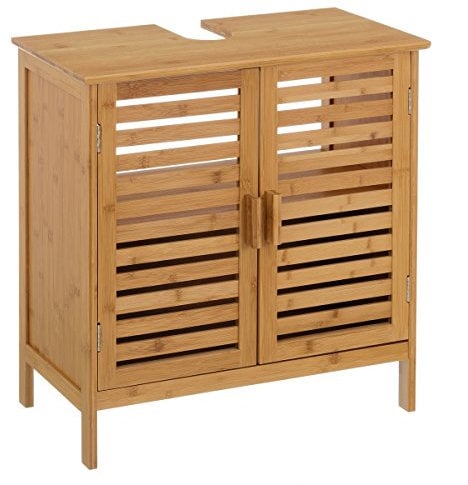 LOLAhome Mueble bajo Lavabo nórdico marrón de bambú para Cuarto de baño Basic