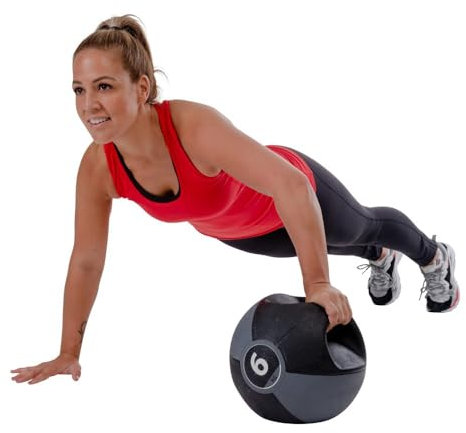 Pure2Improve - Medizinball Mit Griffen 6kg, Trainingsball, Gymnastikball, Professionell Turnhalle Ball