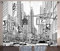 ABAKUHAUS New York Rustikaler Gardine, Downtown Manhattan, Schlafzimmer Kräuselband Vorhang mit Schlaufen und Haken, 280 x 225 cm, Weiß Grau