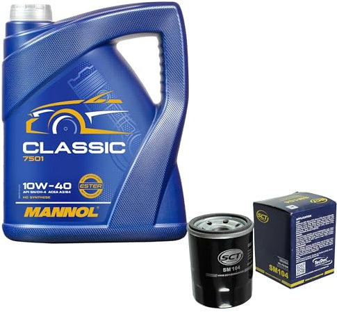 Filter Set Inspektionspaket 5 Liter MANNOL Motoröl Classic 10W-40 API SN/SM/CF SCT Germany Ölfilter