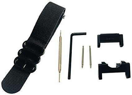 [Richie Strap] 22 mm 5 Ringe Nylon Uhrenarmband GWG1000 Metall Adapter Kit für Armbanduhr Casio GShock G-Shock GWG-1000