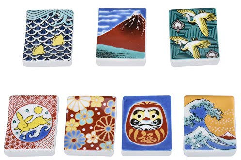 gShopVV Set of 7 Japanese Style Ceramic Chopsticks Rest Spoon Fork Knife Holder Rack