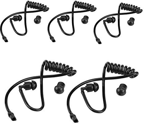 Topiky Remplacement de Tube Acoustique Talkie-walkie, 5pcs Clair Tube Acoustique enroulé pour écouteur Radio à Deux Voies Noir