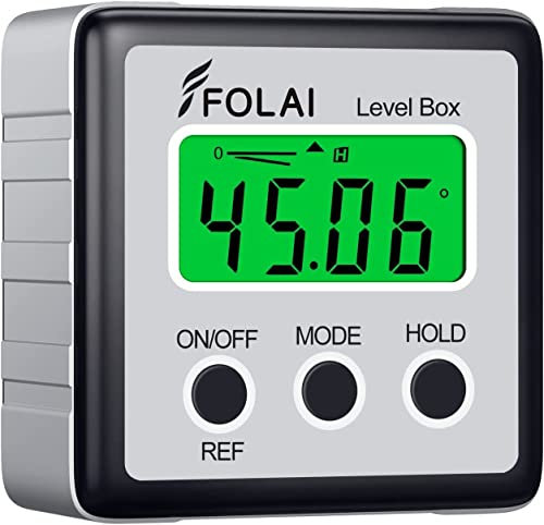 FOLAI Goniometro digitale LCD con misuratore di inclinazione, per inlinometro, impermeabile, con base magnetica, con batteria inclusa