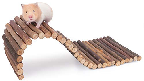 Niteangel Wooden Ladder Bridge, Hamster Mouse Rat Rodents Toy, Small Animal Chew Toy (15.7 x 5.9)