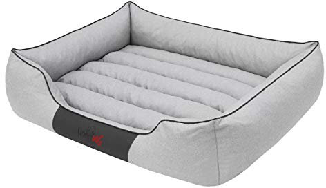 Hobbydog Comfort, Hundebett,Schlafplatz,Hundesofa (XXL (110 x 90cm), Asche ökoleinen)
