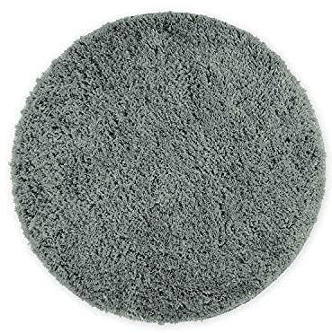 WohnDirect Badezimmerteppich Rund Grau - Badematte rutschfest Ø 56 cm- Badteppich Set rund, waschbar