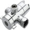 3 Way Shower Head Diverter G 1/2 3-Way T-Adapter, Bathroom Universal System Component Replacement Part, Chrome Valves for Bathroom