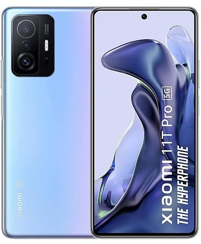 Xiaomi 11T Pro 5G Smartphone und Kopfhörer (6.67 120Hz AMOLED-Display und Dolby Vision, 108MP in Profiqualität, Qualcomm Snapdragon 888, 120W Xiaomi Hyper Charge) Blue - 8 und 128 GB