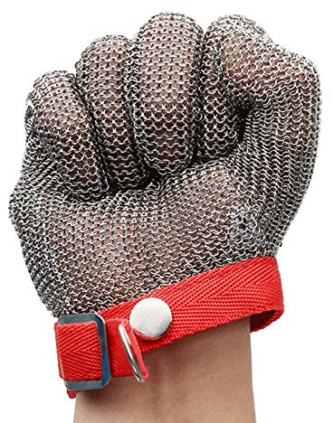 Guanti Antitaglio WXYZ Guanti Resistenti ai Tagli ad Anello in Acciaio Inox 306 di qualità Alimentare, Guanti da Lavoro di Sicurezza per Giardini, cucine e macellazione (Color : 10pcs/XS)