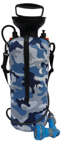 Petacarium Insulated Portable Shower (8 Litre, Sky) for Dogs, Camping, Paddleboarding, Muddy Walks