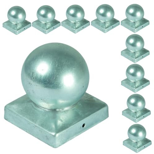 10x Pfostenkappe Kugel 7x7 cm Zaunkappe Zierkappe Pfahl Kappe verzinkt Abdeckung