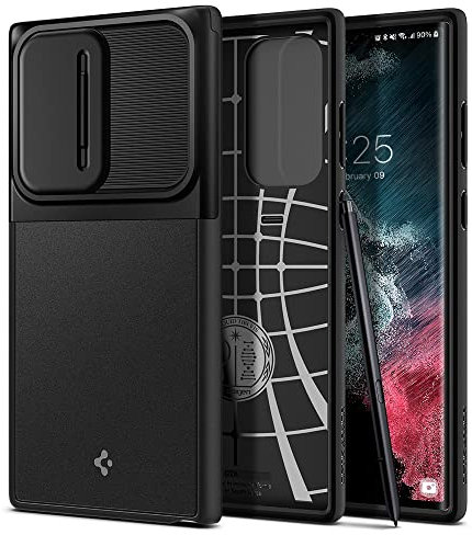 Spigen Optik Armor Case Compatible with Samsung Galaxy S22 Ultra 5G - Black