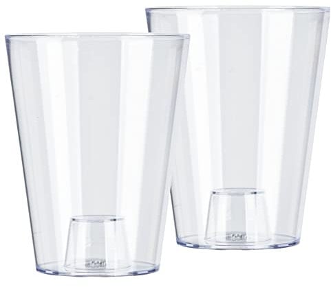 Tymar Orchideentopf Übertopf, 2er-Pack, transparent, Blumentopf, Blumenkübel für Orchidee, Pflanzentopf aus Kunststoff, Moderne, schlanke, Runde Form, STOOKPS001 (Transparent, ø 12 cm)