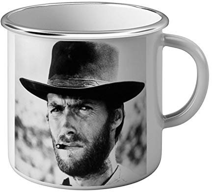 French Unicorn Mug Emaillé Metal Clint Eastwood Film Western Cowboy Vieux Cinéma Original 8